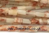 CCU1092 15 inches 2*4mm cuboid red net jasper beads