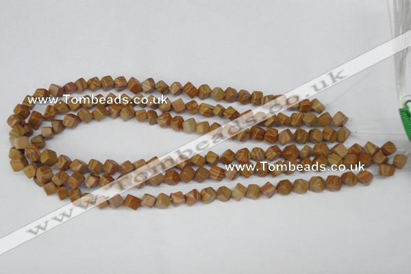 CCU110 15.5 inches 6*6mm cube grain stone beads wholesale