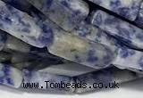 CCU1135 15 inches 4*13mm cuboid blue spot stone beads