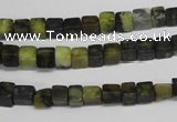 CCU12 15.5 inches 4*4mm cube yellow turquoise beads wholesale