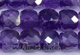 CCU1281 15 inches 6mm - 7mm faceted cube amethyst beads