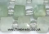 CCU1311 15 inches 7mm - 8mm faceted cube aquamarine beads