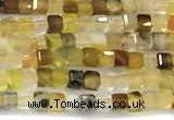 CCU1329 15 inches 2.5mm faceted cube yellow agate beads