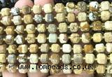 CCU1377 15 inches 6mm - 7mm faceted cube picture jasper beads