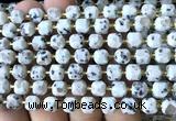 CCU1378 15 inches 6mm - 7mm faceted cube sesame jasper beads