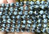 CCU1408 15 inches 6mm - 7mm faceted cube snowflake obsidian beads
