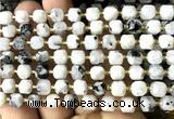 CCU1412 15 inches 6mm - 7mm faceted cube white moonstone beads