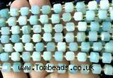 CCU1417 15 inches 6mm - 7mm faceted cube amazonite beads wholesale