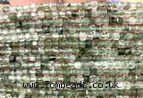 CCU1610 15 inches 2.5mm faceted cube green rutilated quartz beads