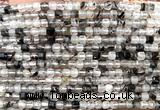 CCU1611 15 inches 2.5mm faceted cube black rutilated quartz beads