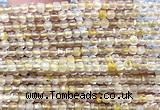 CCU1614 15 inches 2.5mm faceted cube golden rutilated quartz beads