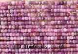 CCU1680 15 inches 2.5mm faceted cube ruby gemstone beads