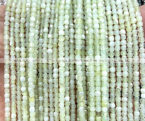 CCU1691 15 inches 2.5mm faceted cube New jade beads wholesale