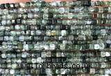 CCU1696 15 inches 2.5mm faceted cube moss agate beads