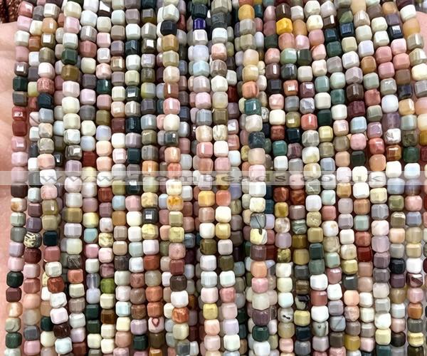 CCU1702 15 inches 2.5mm faceted cube Alashan agate beads