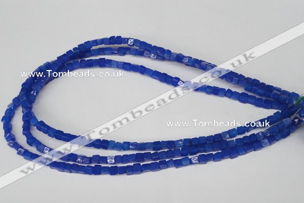CCU18 15.5 inches 4*4mm cube dyed white jade beads wholesale