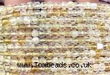 CCU1812 15 inches 4mm faceted cube citrine beads wholesale
