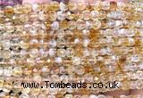 CCU1814 15 inches 4mm faceted cube citrine gemstone beads