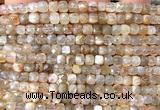 CCU1829 15 inches 4mm faceted cube grey moonstone beads