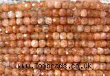 CCU1835 15 inches 4mm faceted cube golden sunstone gemstone beads