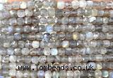 CCU1837 15 inches 4mm faceted cube labradorite gemstone beads