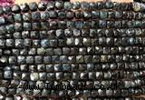 CCU1847 15 inches 4mm faceted cube blue tourmaline beads