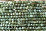 CCU1850 15 inches 4mm faceted cube green apatite beads