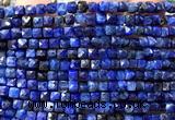 CCU1854 15 inches 4mm faceted cube blue kyanite gemstone beads