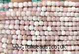 CCU1865 15 inches 4mm faceted cube Chinese pink opal beads