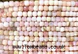CCU1867 15 inches 4mm faceted cube pink opal gemstone beads