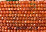 CCU1888 15 inches 4mm faceted cube red agate beads