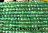 CCU1889 15 inches 4mm faceted cube green agate beads