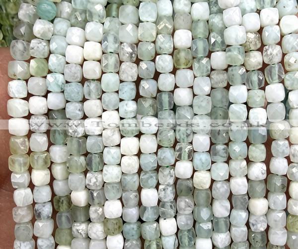 CCU1892 15 inches 4mm faceted cube New jade beads wholesale