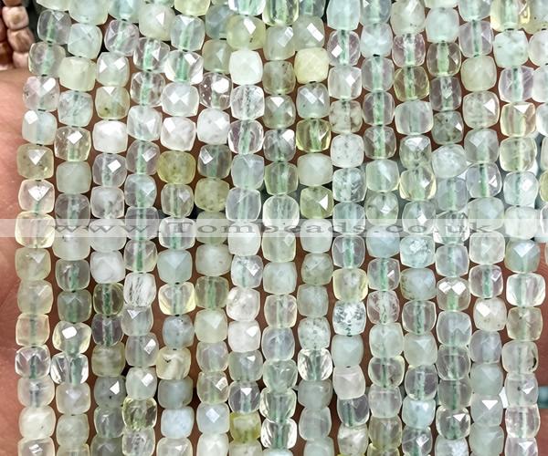 CCU1893 15 inches 4mm faceted cube New jade gemstone beads