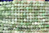 CCU1897 15 inches 4mm faceted cube green jadeite beads