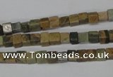 CCU20 15.5 inches 5*5mm cube serpentine jasper beads wholesale