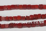 CCU21 15.5 inches 5*5mm cube red jasper beads wholesale