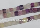 CCU23 15.5 inches 5*5mm cube rainbow fluorite beads wholesale