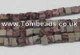 CCU24 15.5 inches 5*5mm cube red artistic jasper beads wholesale