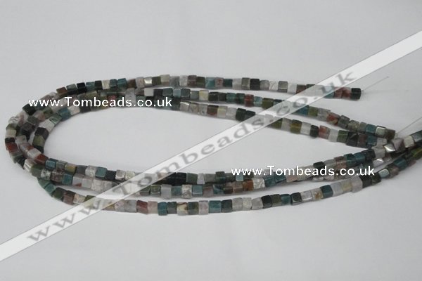 CCU27 15.5 inches 5*5mm cube Indian agate beads wholesale