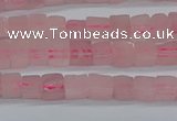 CCU300 15.5 inches 4*4mm cube rose quartz beads wholesale