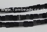 CCU31 15.5 inches 5*5mm cube black agate beads wholesale