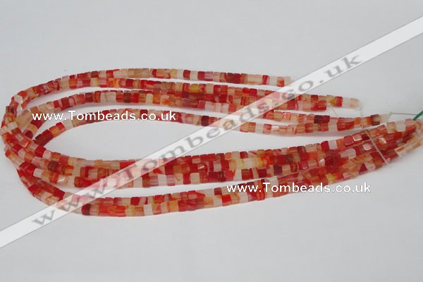 CCU32 15.5 inches 5*5mm cube red agate beads wholesale