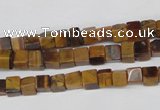 CCU34 15.5 inches 5*5mm cube yellow tiger eye beads wholesale