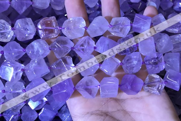 CCU400 15.5 inches 8*10mm - 14*16mm cube lavender amethyst beads