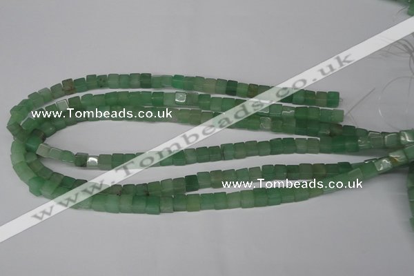 CCU44 15.5 inches 6*6mm cube green aventurine beads wholesale