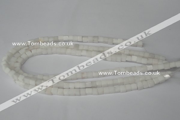 CCU45 15.5 inches 6*6mm cube white stone beads wholesale
