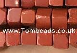 CCU456 15.5 inches 4*4mm cube red jasper beads wholesale