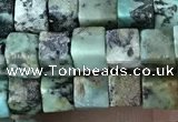 CCU461 15.5 inches 4*4mm cube African turquoise beads wholesale