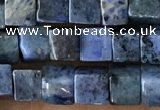 CCU462 15.5 inches 4*4mm cube blue dumortierite beads wholesale